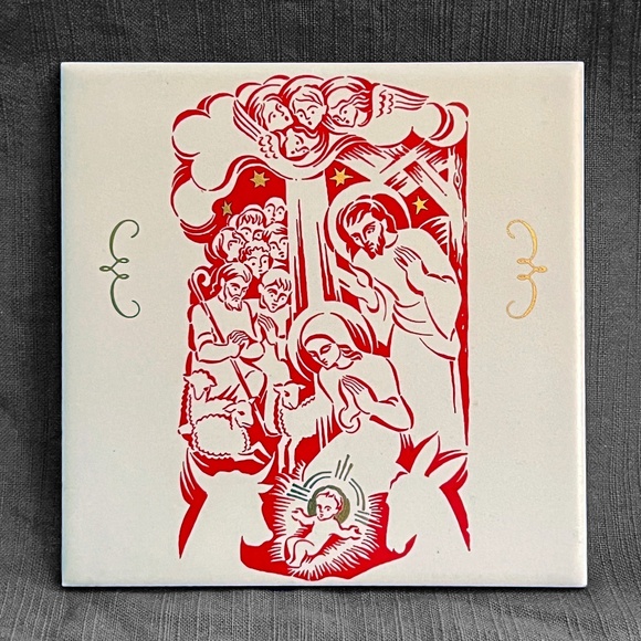 Hand Painted Holy Family Tile - Picture 1 of 3